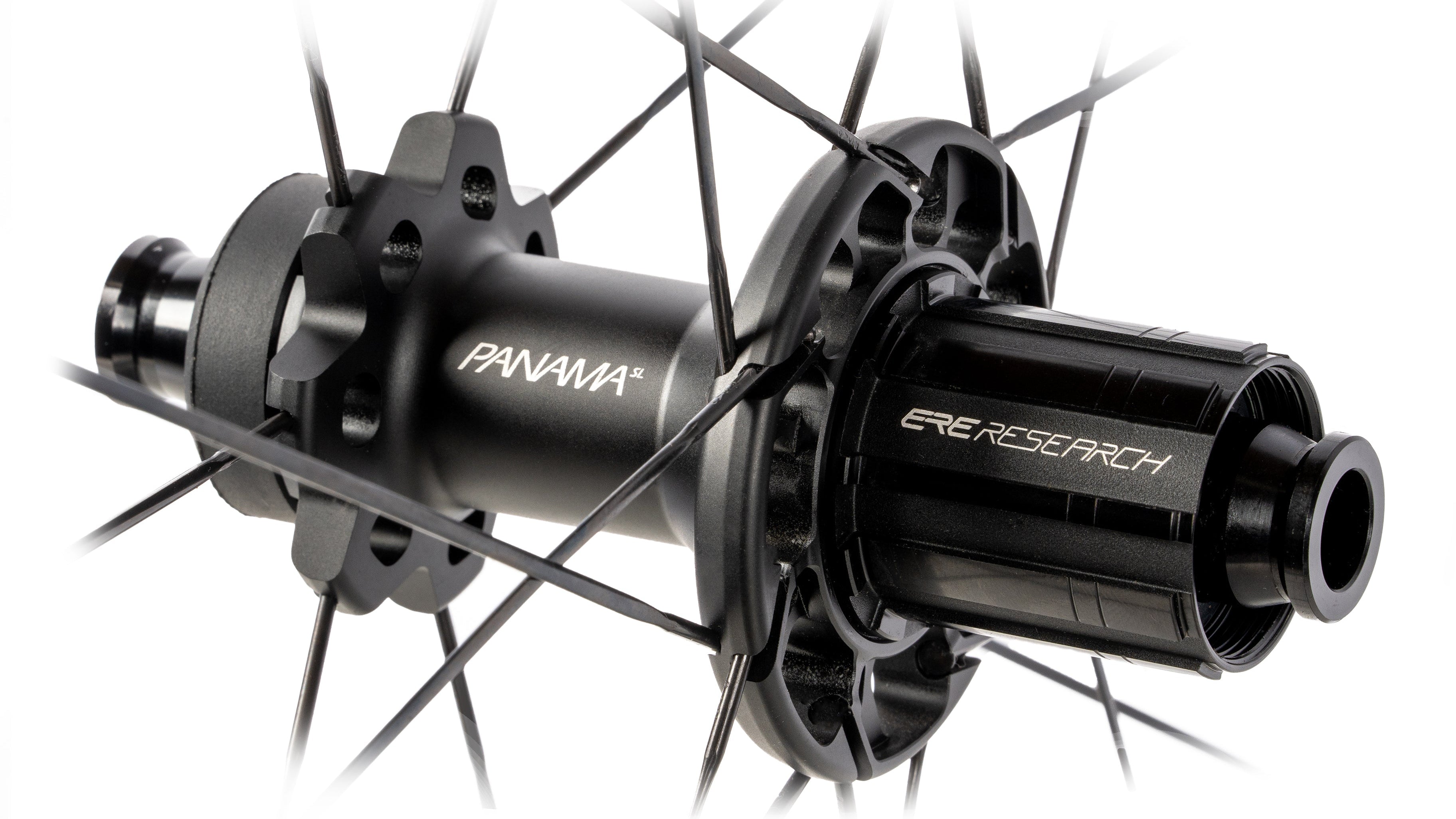 Bicycle hub with 'Panama' and 'Eresearch' branding on a white background