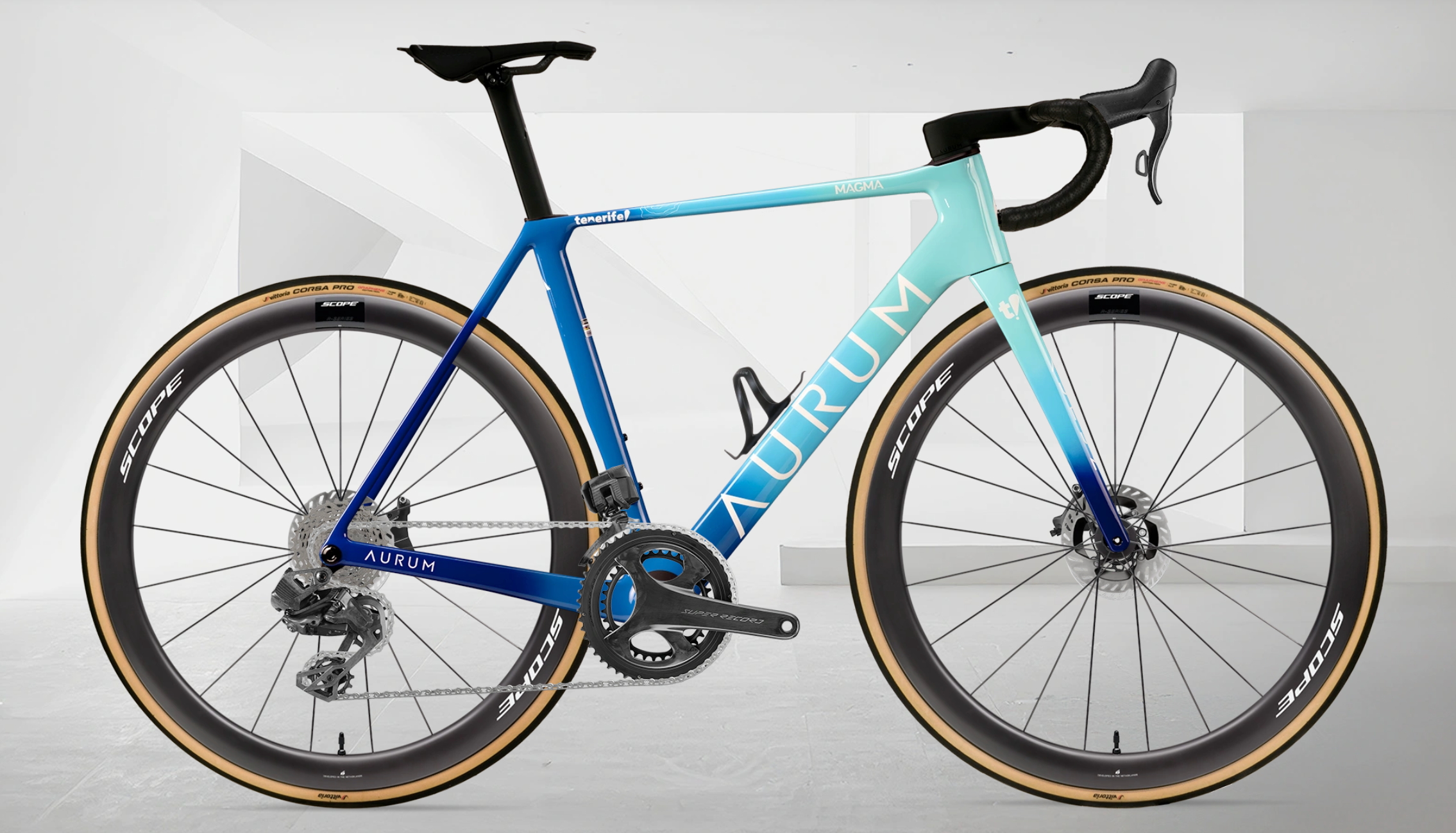 AURUM MAGMA aero landeveissykkel i karbon med Campagnolo Super Record Wireless og Scope R-series 4/6 karbonhjul, sideprofil