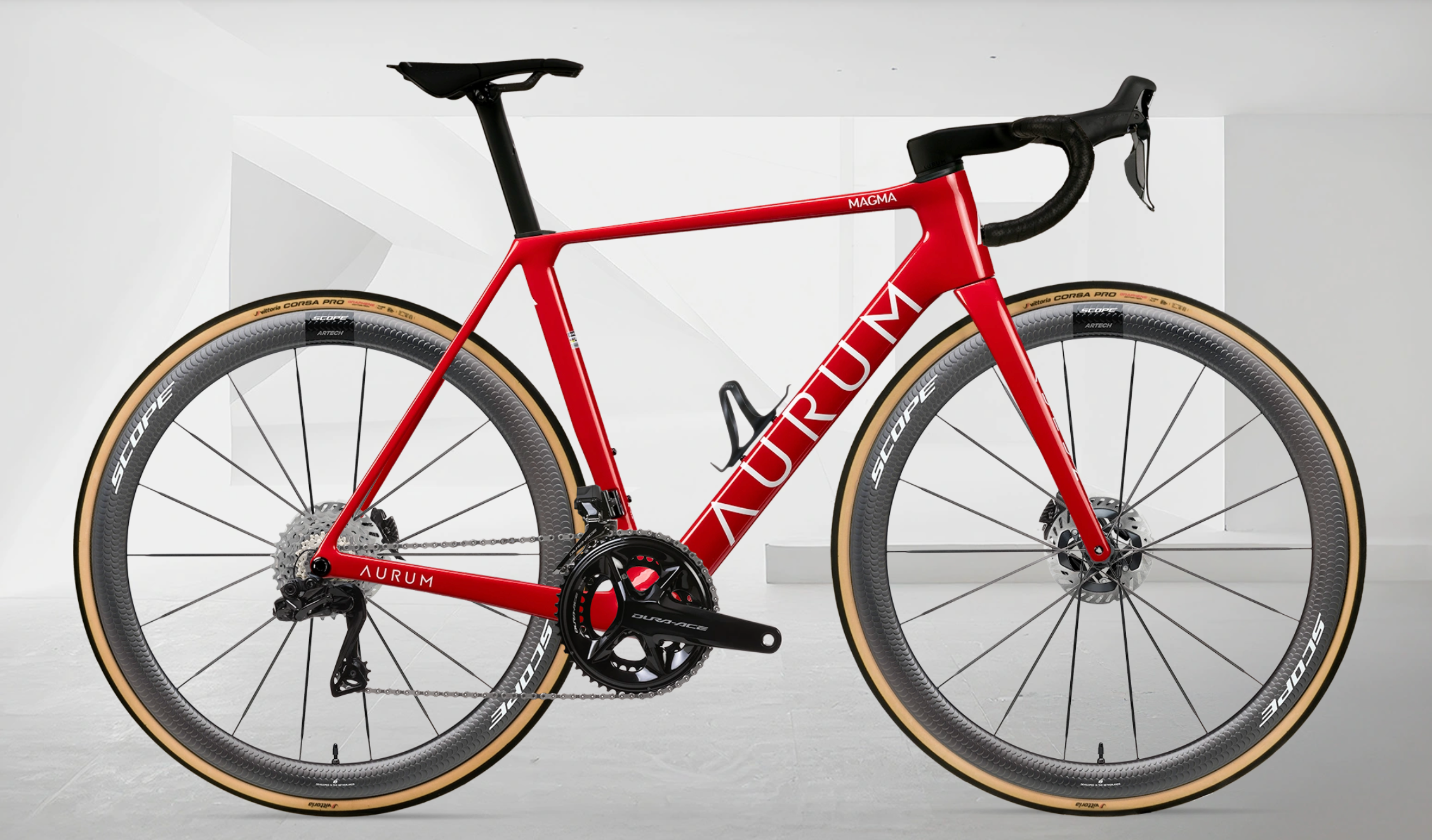 AURUM MAGMA aero landeveissykkel i karbon med Campagnolo Super Record Wireless og Scope Artech 4/6 hjul – sideprofil