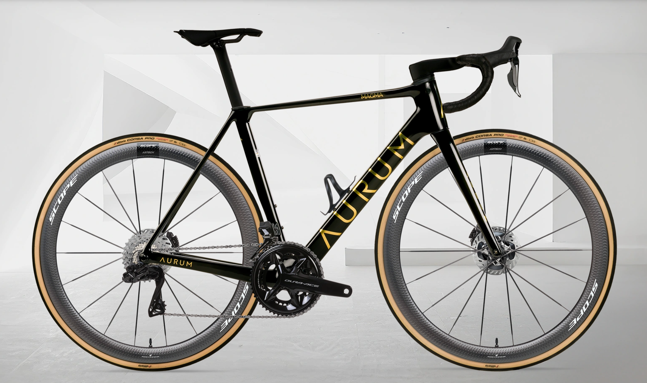 AURUM MAGMA aero landeveissykkel i karbon med Campagnolo Super Record Wireless og Scope Artech 4/6 hjul – sideprofil
