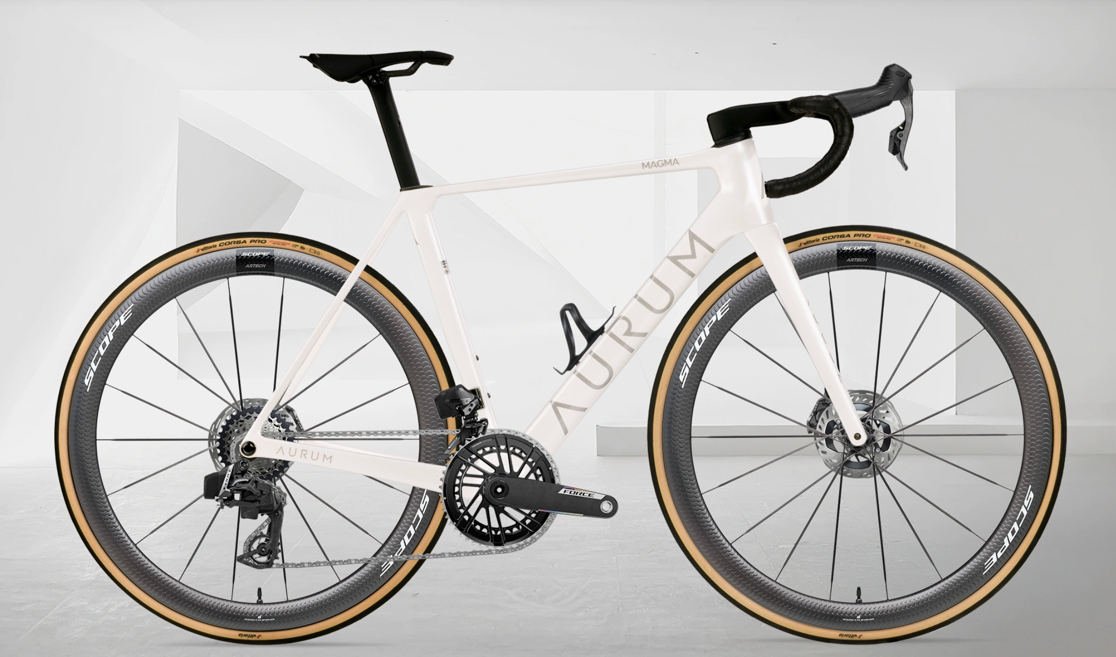 AURUM MAGMA aero landeveissykkel i karbon med SRAM Force AXS E1 og Scope Artech 4/6 hjul – levert i Norge