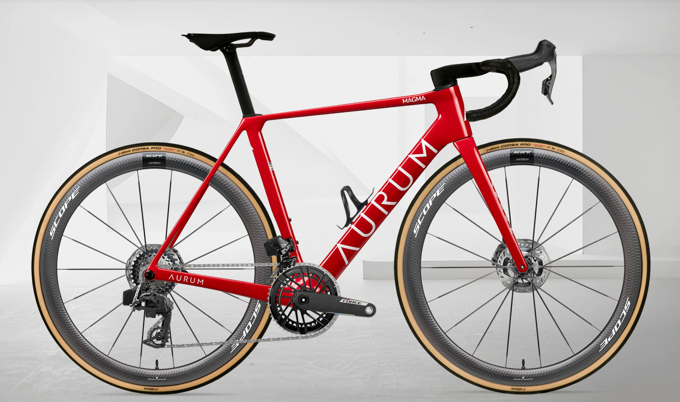 AURUM MAGMA aero landeveissykkel i karbon med SRAM Force AXS E1 og Scope Artech 4/6 hjul – levert i Norge