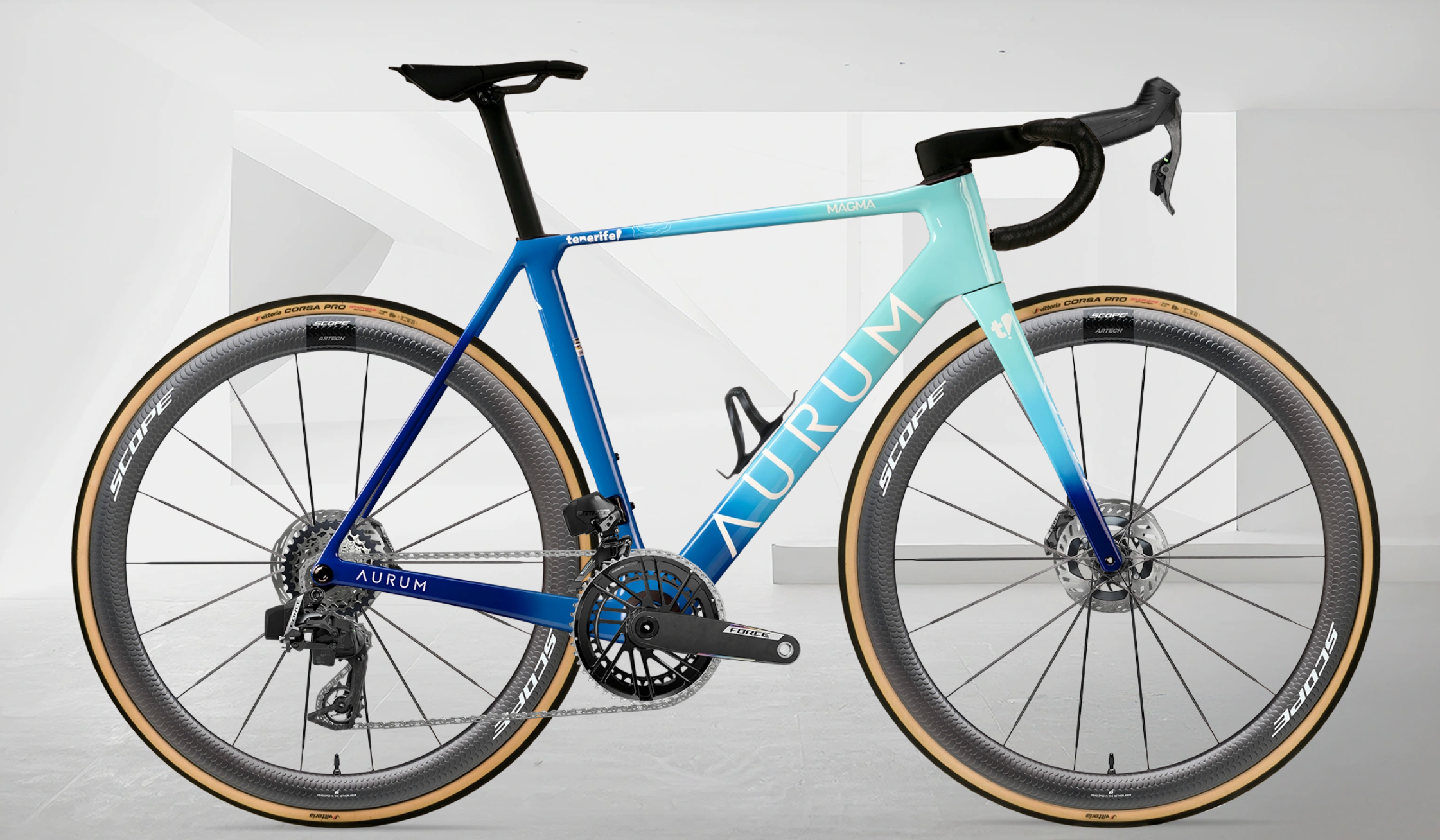 AURUM MAGMA aero landeveissykkel i karbon med SRAM Force AXS E1 og Scope Artech 4/6 hjul – levert i Norge