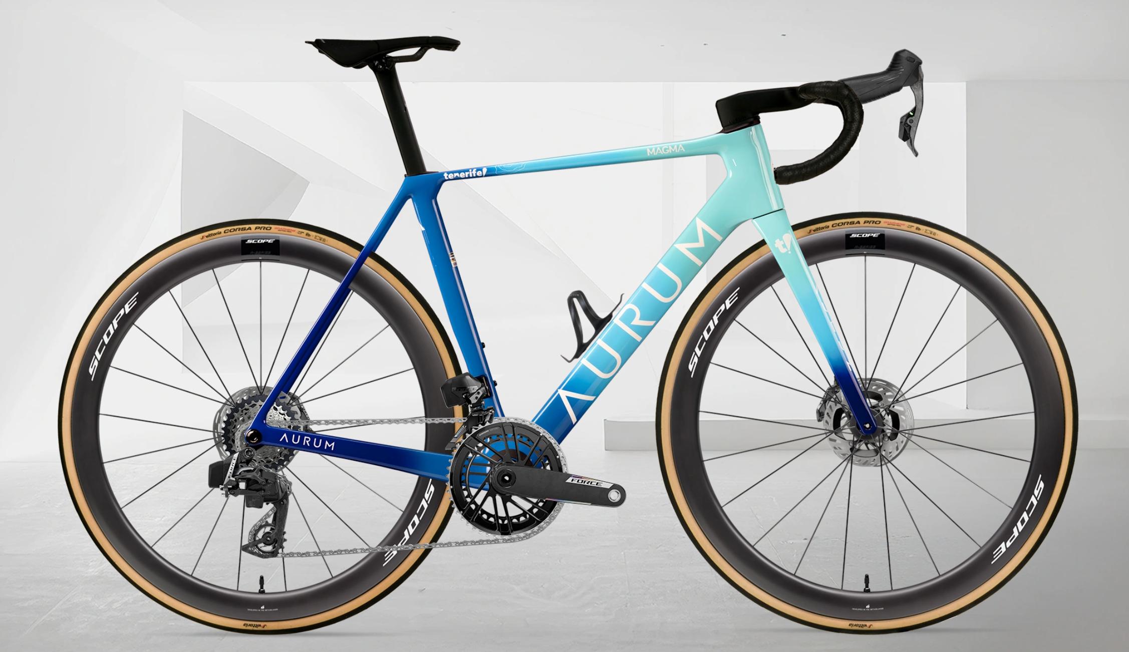 AURUM MAGMA aero landeveissykkel i karbon med SRAM Force AXS E1 og Scope R-series 4 karbonhjul