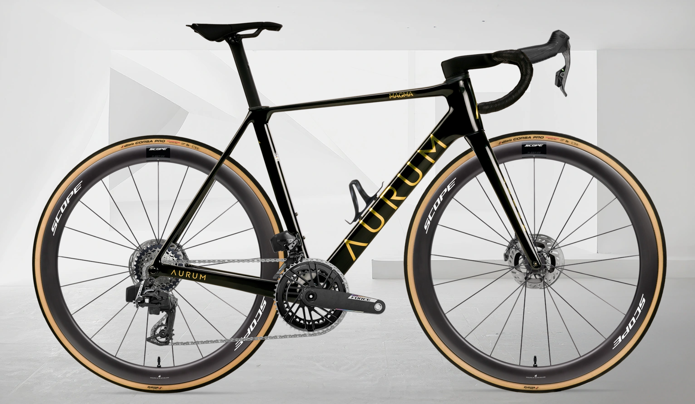 AURUM MAGMA aero landeveissykkel i karbon med SRAM Force AXS E1 og Scope R-series 4 karbonhjul